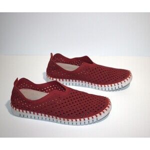 Ilse Jacobson Tulip Deep Red Comfort Slip On Sneakers Shoes EU 41/US 10